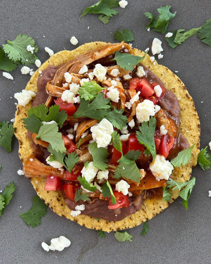 Slow Braised Chicken Tostadas