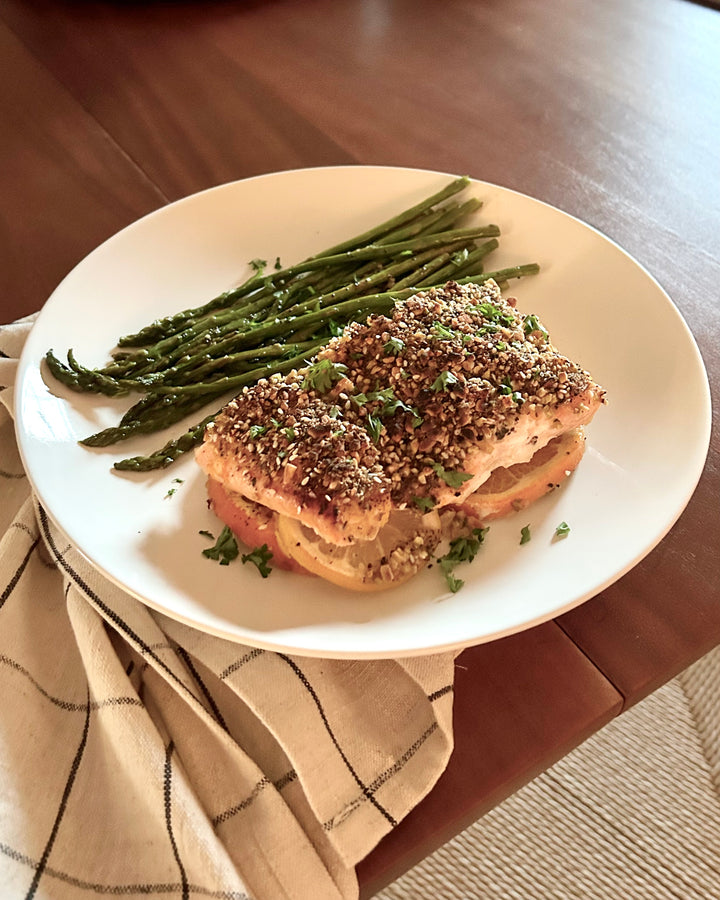 Slow-Roasted Dukkah Crusted Citrus Salmon